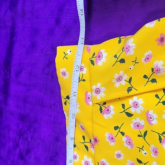 Shein mustard yellow pink floral off shoulder 2 piece set - Picture 13 of 15